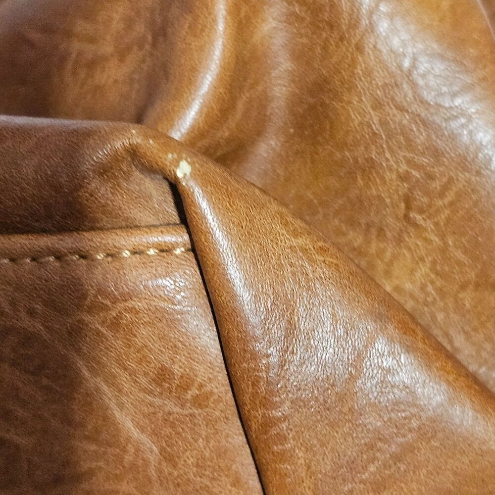 Madison West Vintage Camel Brown Faux Leather Handbag Purse Boho Cottagecore - Picture 8 of 16